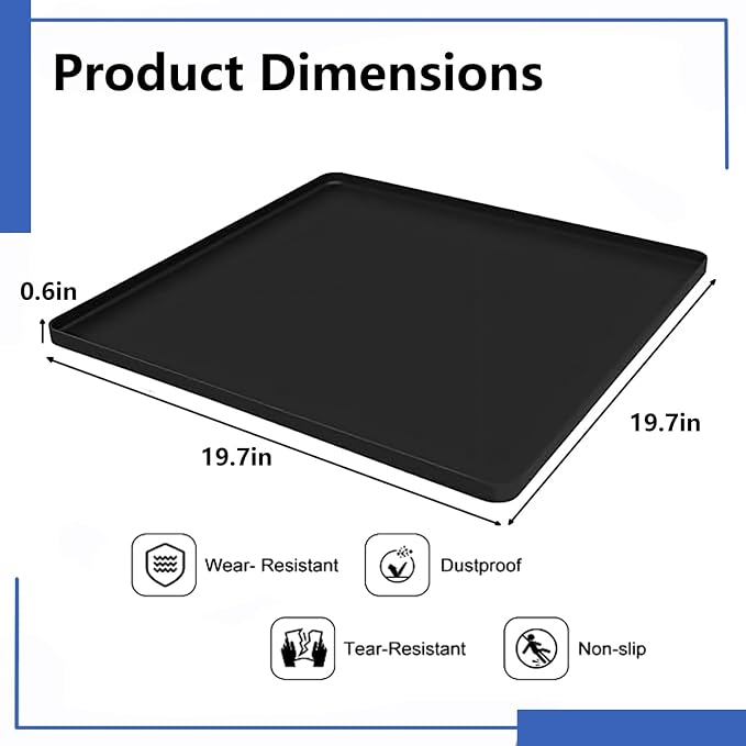 Silicone Mini Fridge Mat, 19.7x19.7x0.6 Inch Protective Drip Tray - Image 3
