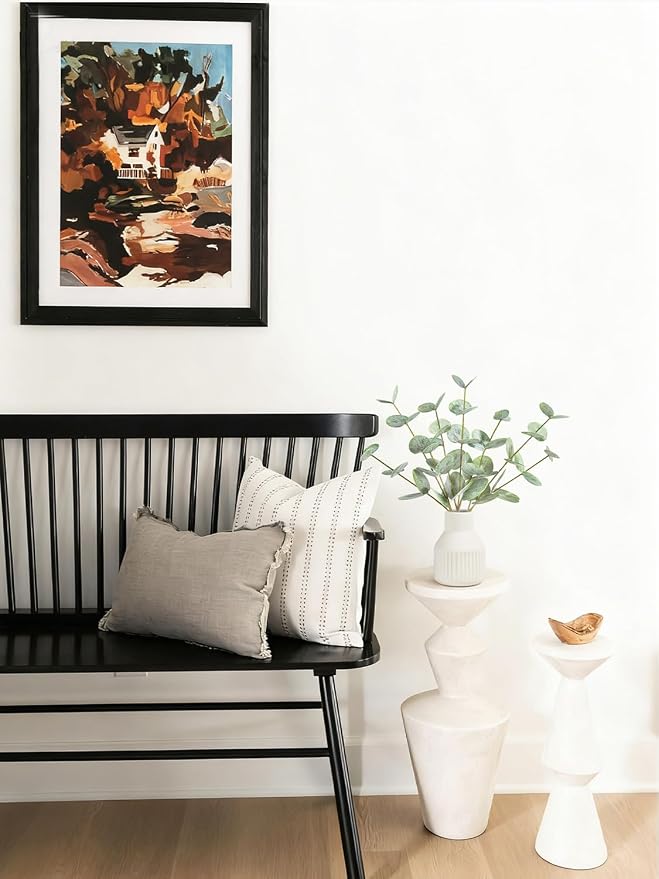FIACO Artificial Eucalyptus Stems in Ceramic Vase, Coffee Table Centerpiece - Image 7