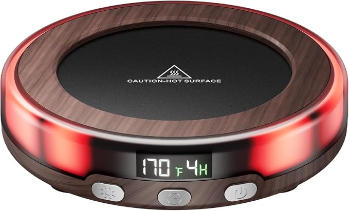 Gaiatop Coffee Mug Warmer for Desk, 3 Temp Settings, 2-9Hrs Timer, 3 Colorful by GAIATOP