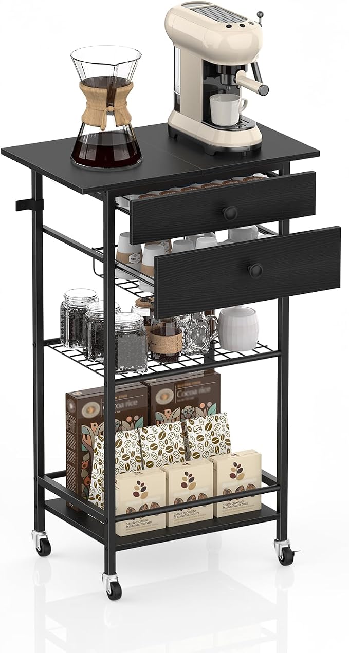 ETELI 5 Tier Rolling Coffee Bar Cart - Image 9