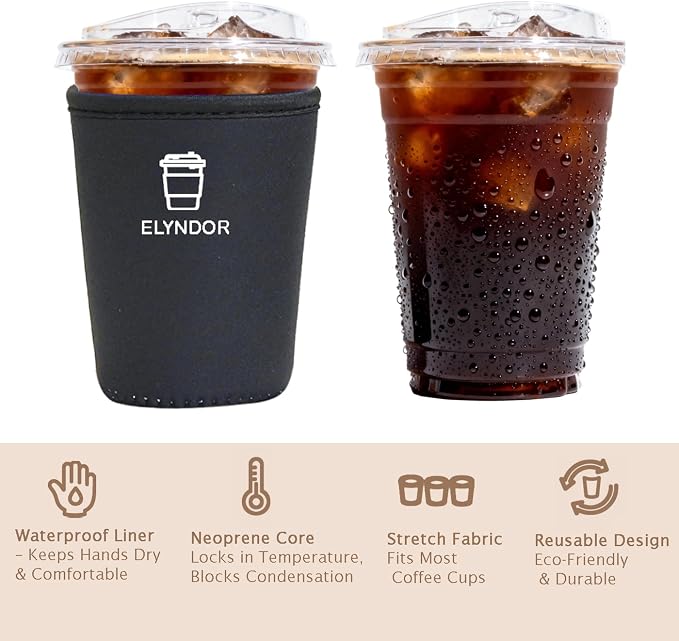 Reusable Insulated Sleeve for Iced Coffee Cup, Beverage Holder for Iced Coffee - Image 6