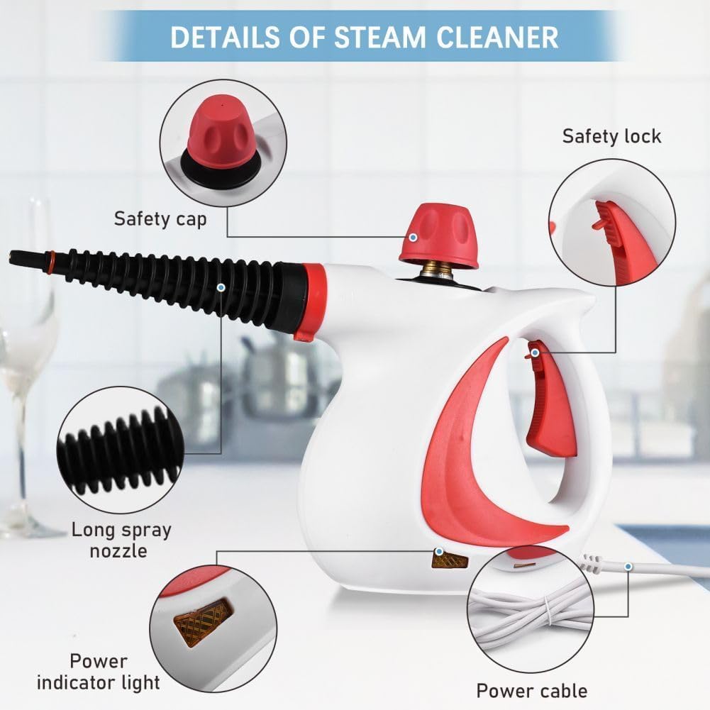 Laytic Steammaster Pro, Laytic Handheld Steam Cleaner, 10 In 1 Handheld Pressure Multi Purpose Cleaner Home Use (Gray)