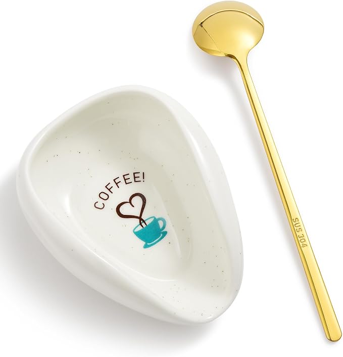 FANGSUN Coffee Spoon Rest, Coffee Bean Dosing Cup, Ceramic Spoon Holder by FANGSUN