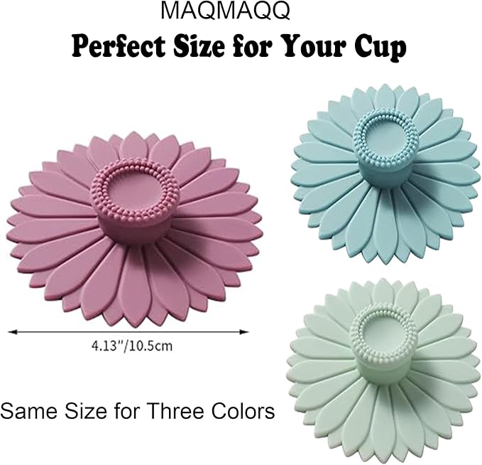 Sunflower Silicone Cup Covers, Flexible Mug Covers, Tea Pots, Hot Cup Lids - Image 2