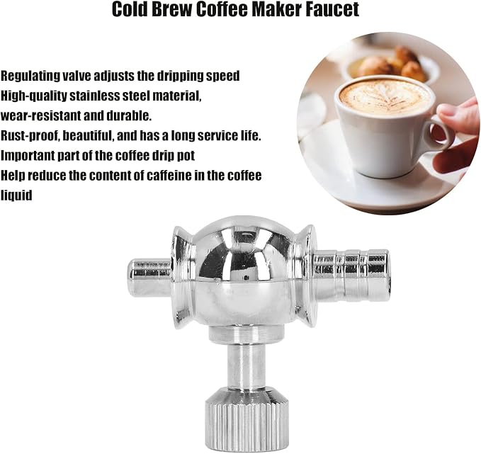 Stainless Steel Cold Brew Drip Coffee Valve, Adjustable Flow Replacement Ice - Image 3