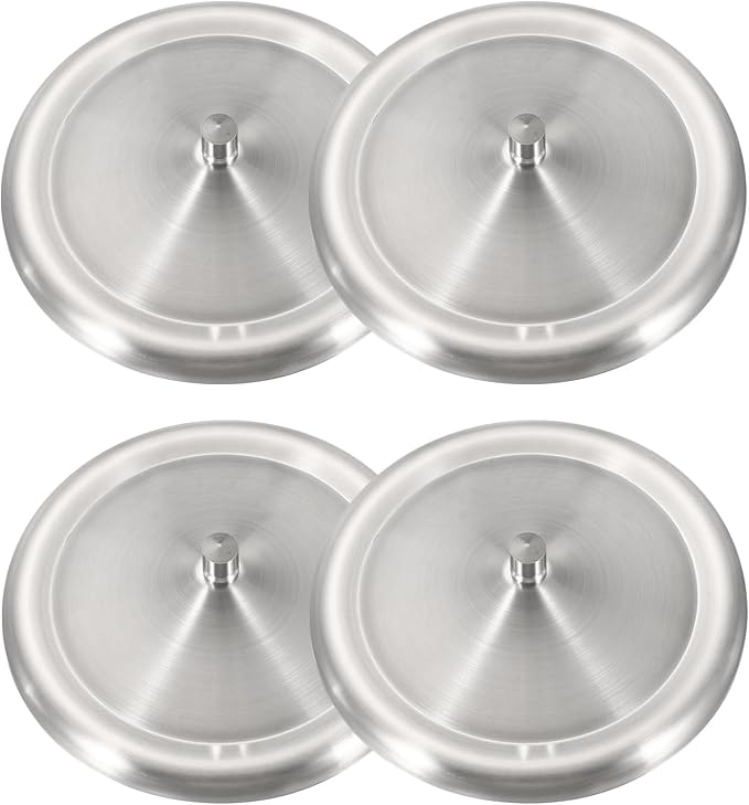 uxcell 4Pcs Stainless Steel Mug Cover, 4.8" Universal Cup Lid Dust Prevention by uxcell
