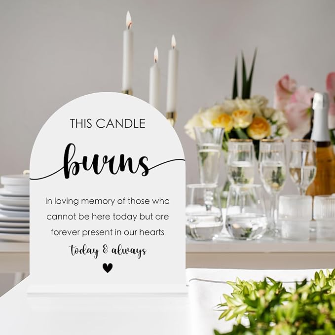 This Candle Burns Memorial Sign, In Loving Memory Sign Wedding Engagement - Image 3