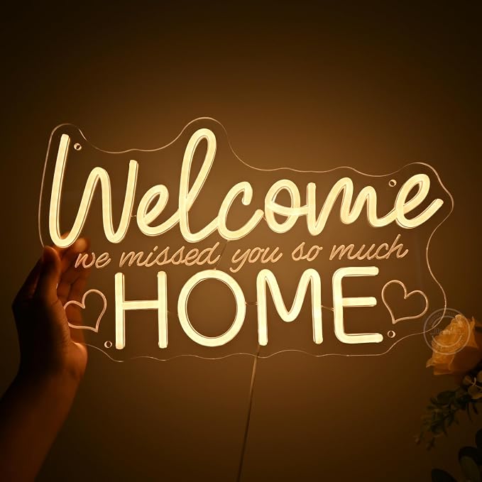 Britrio Welcome Home Neon Sign Family Housewarming Sign LED Wall Decor - Image 6