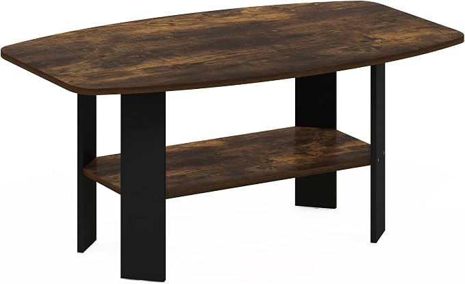 Furinno Simple Coffee Table, 2-Tier Small Coffee Table wih Open Shelf, Side - Image 5