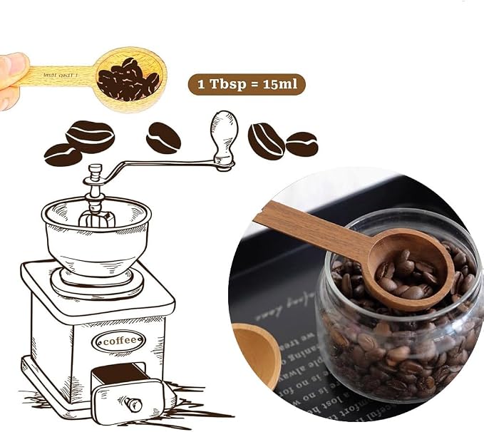 Coffee Scoop, CISHNOU Wooden Tablespoon Scoop Wooden Coffee Ground Spoon - Image 7