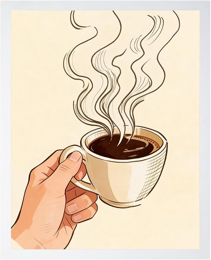 Lawrence Williams Designs Steaming Coffee Cup Poster by LawrenceWilliamsDesigns