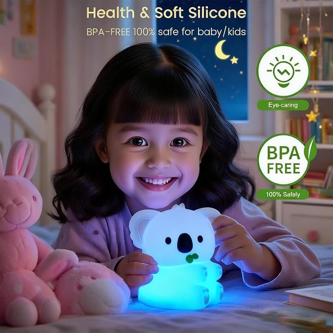 Koala Night Light for Adults Kids, Dimmable Bedside Lamp, Touch Control Night - Image 5