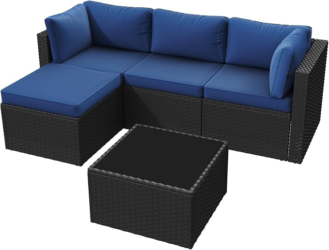 Aoxun Patio Furniture Set 5-Piece, Outdoor Sectional Sofas - Image 9