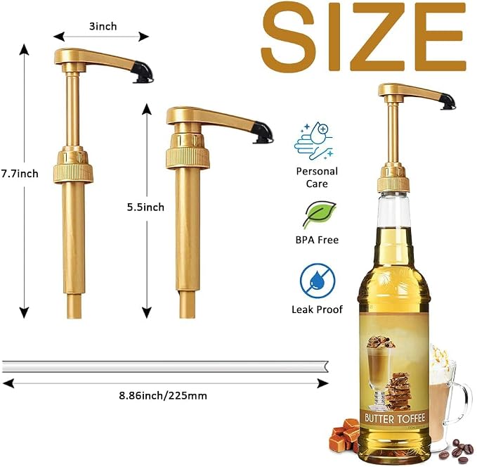 8 pcs Syrup Pumps with Cap to Avoid Dripping, Leak Proof Coffee Syrup Dispenser - Image 4