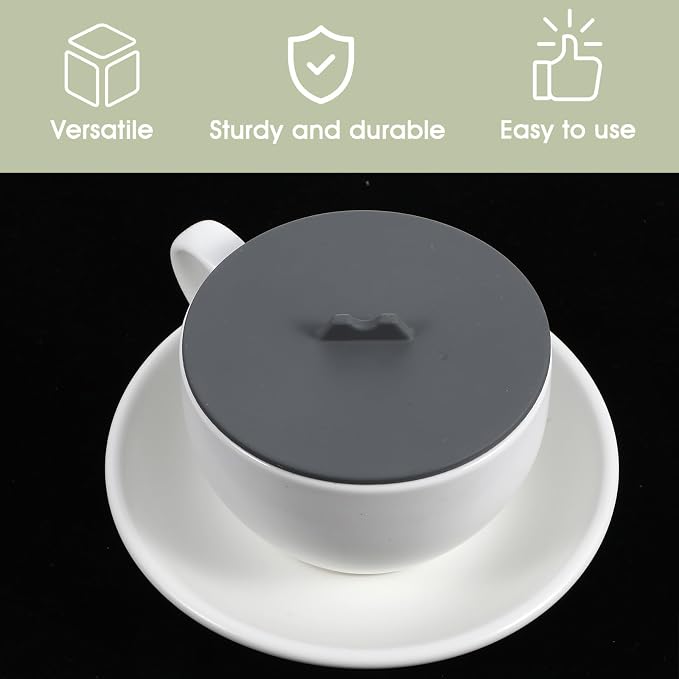3 Pcs Silicone Cup Lids for Mugs Colored Universal Cup Covers Reusable Mug - Image 4