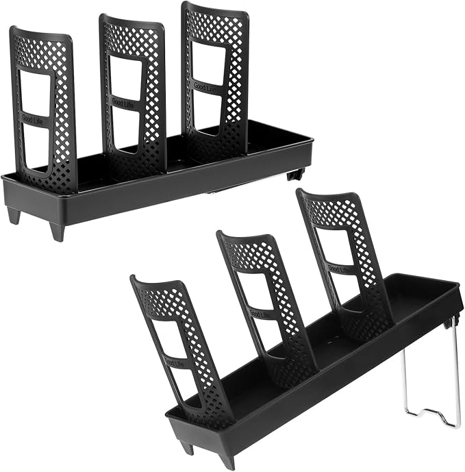 QWORK Paper Cup and Lid Organizer, 3-Slot Upright Holder - Image 4