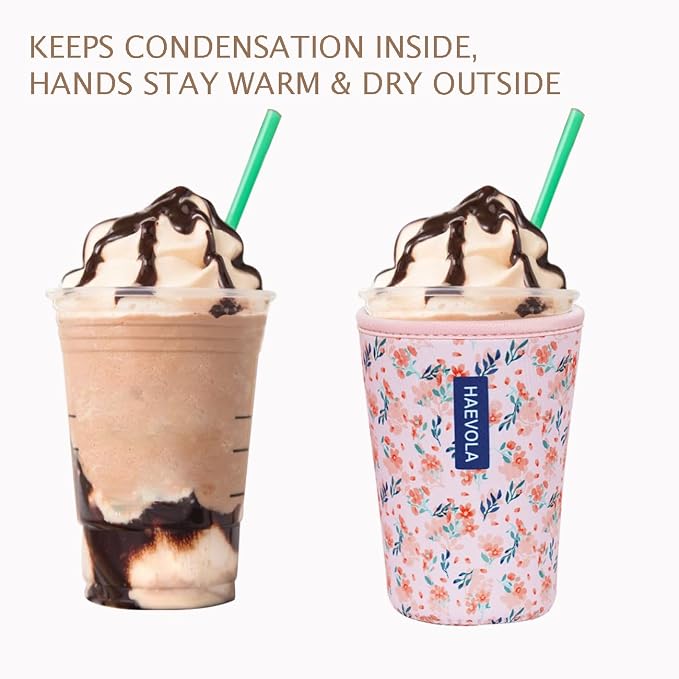 Reusable Insulated Neoprene Iced Coffee Cup Sleeve, Durable Drink Sleeve - Image 6