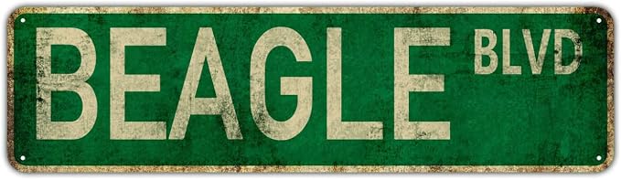 Vintage Tin Sign Beagle Blvd Sign Street Sign Retro Metal Sign by Unknown