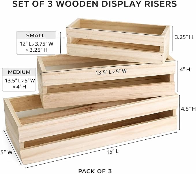 Oojami 3 Pack Wood Craft Crate Caddy Set | Nesting, Wood crates - Image 8