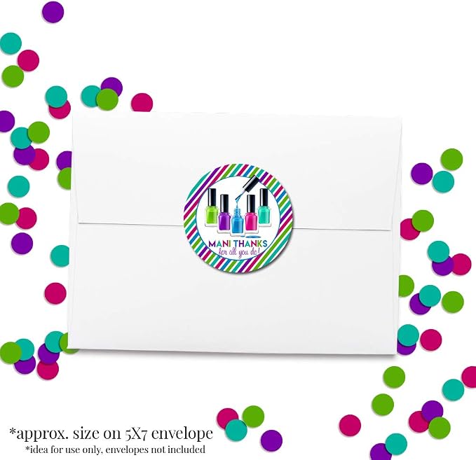 “Mani Thanks” Teacher, or Employee Appreciation Thank You Sticker Labels - Image 4