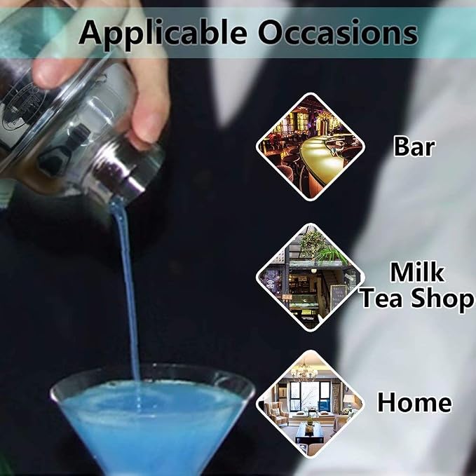 Newness Cocktail Shaker, Stainless Steel Martini Shaker, Drink Shaker Built-in - Image 8