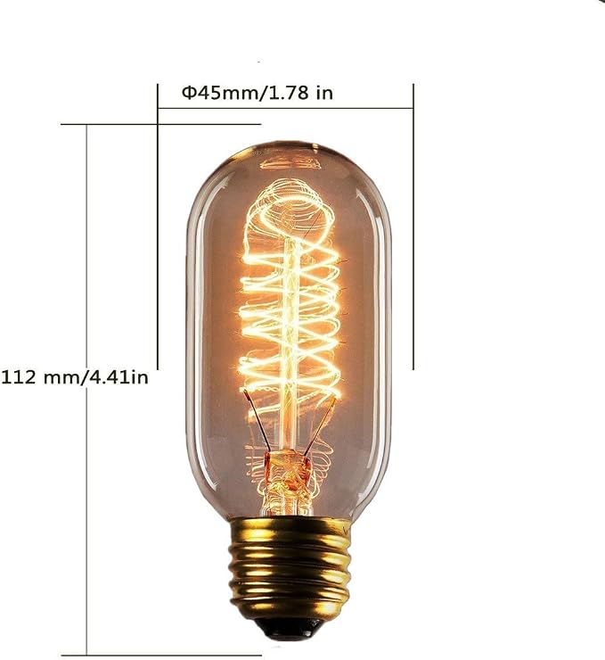 Vintage Edison Bulbs, 25 Watt, 2700K Warm White Spiral Cage Filament Light Bulbs - Image 2