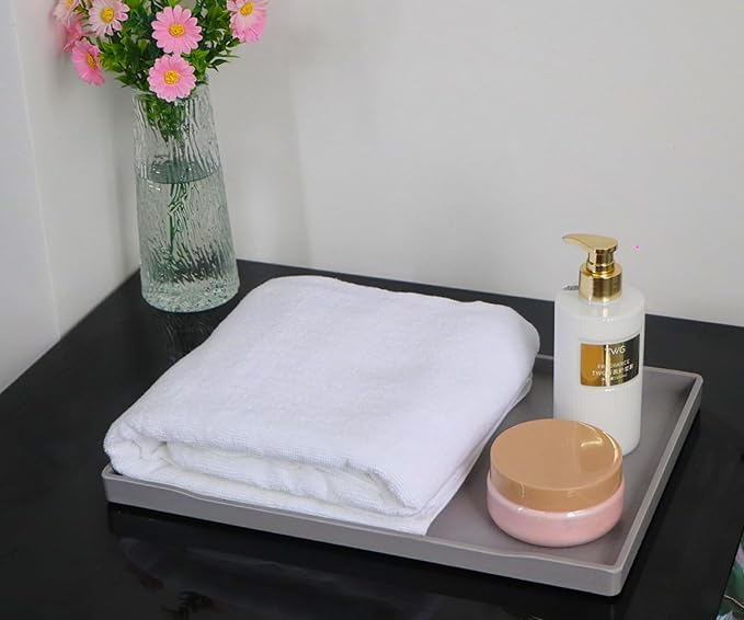 Large Gray Serving Tray for Gathering Small Items | Serving Accessory, Perfume - Image 7