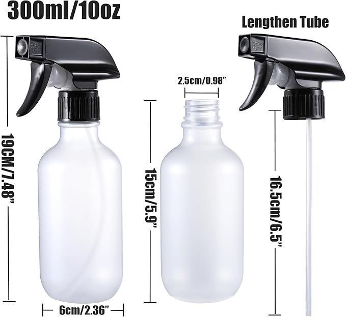 Spray Bottles 2 Pack 10 oz Refillable Plastic Squirt Bottle - Image 2