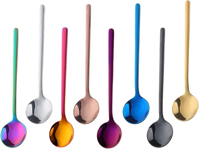 TEHAHA 8 Pcs Coffee Spoons, Stainless Steel Espresso Spoon，5.3 Inches Mini Tea by TEAHAHA