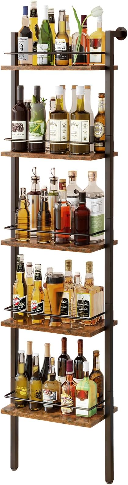 YMYNY 5-Tier Freestanding Wine Racks，Liquor Bottle Display Shelf by High-qualityhomefurnishing
