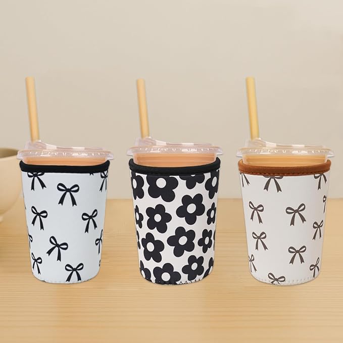 Reusable Insulated Neoprene Iced Coffee Cup Sleeve, Durable Drink Sleeve - Image 4