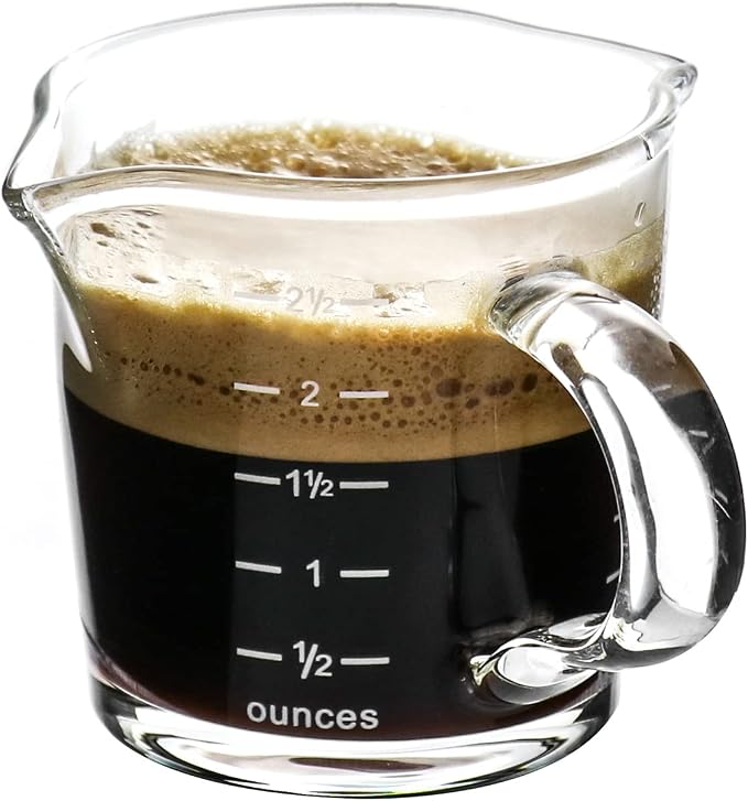 QWORK Espresso Shot Glass with Handle, 4 Pack 3-Ounce Double Spout Glass - Image 5