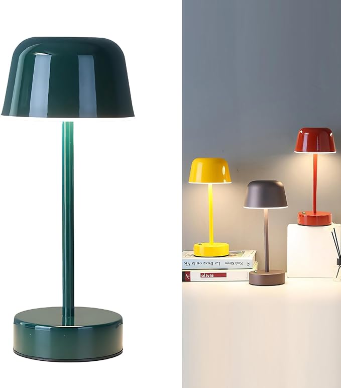 Rechargeable Table Lamp Cordless, Portable Mushroom Table Lamp by Unknown