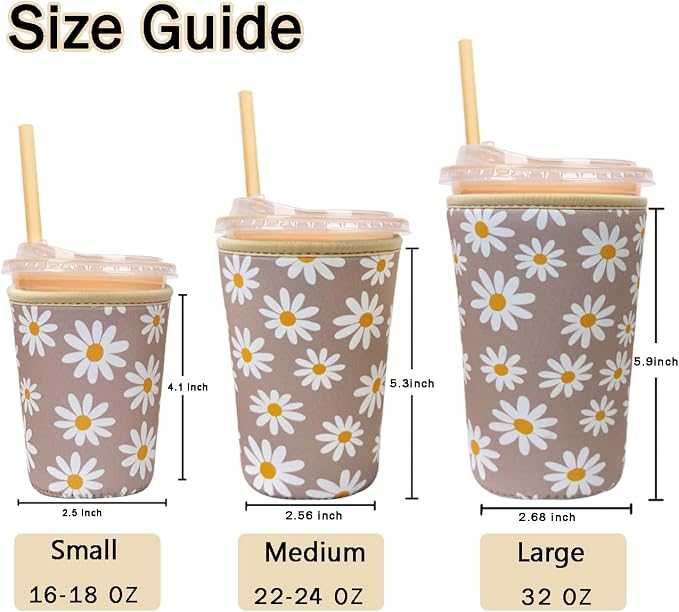 Reusable Insulated Sleeve for Iced Coffee Cup, Coffee Neoprene Sleeve for Cold - Image 5