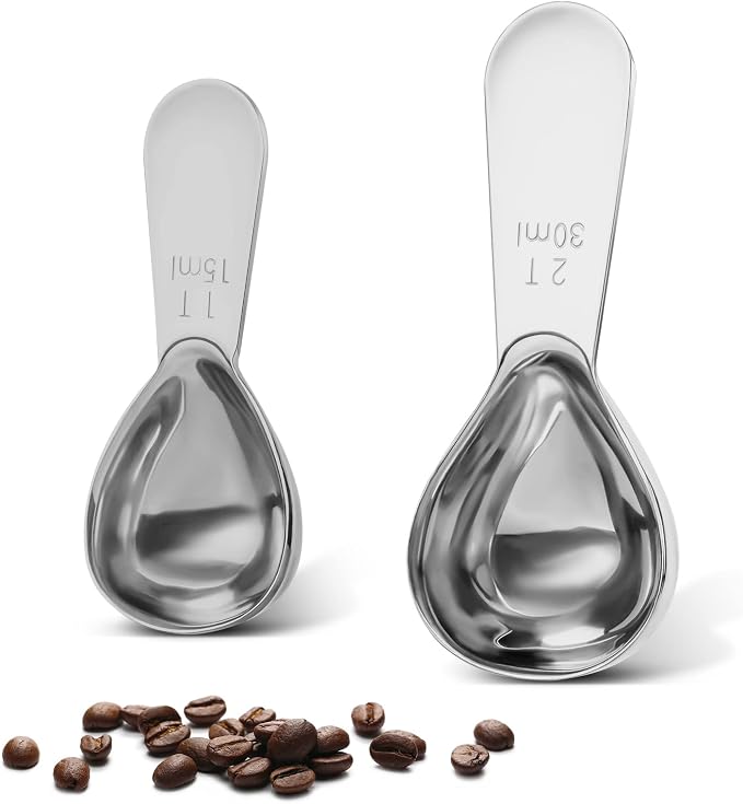 Safring Stainless steel coffee scoop 2-piece set durable Tablespoon, ergonomic by Safring