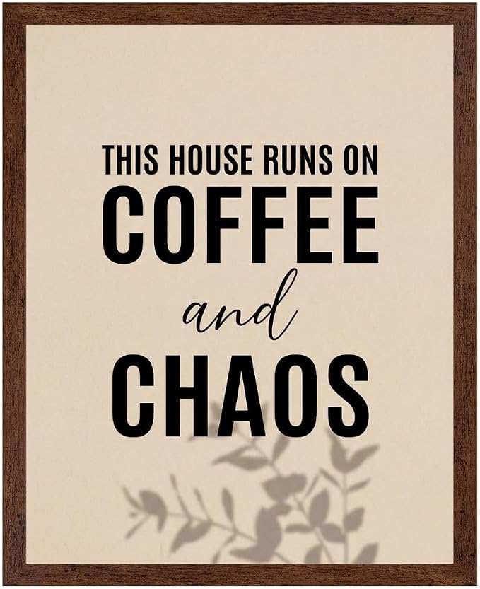 Lawrence Williams Designs This House Runs on Coffee and Chaos Poster by LawrenceWilliamsDesigns