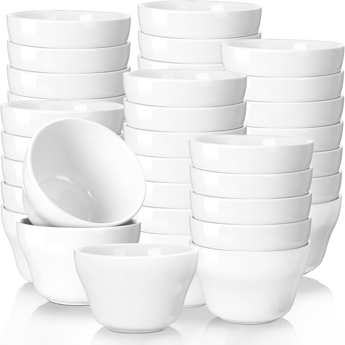 Suclain 36 Pack Porcelain Bowls Set Porcelain Bouillon Cups Small Dessert Bowls by Suclain