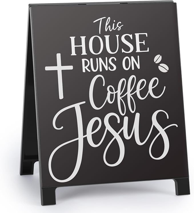 On Coffee Jesus Funny Desk Sign Bar Room Decor Home Office Kitchen Shelf by Youremotionalvaluechoices