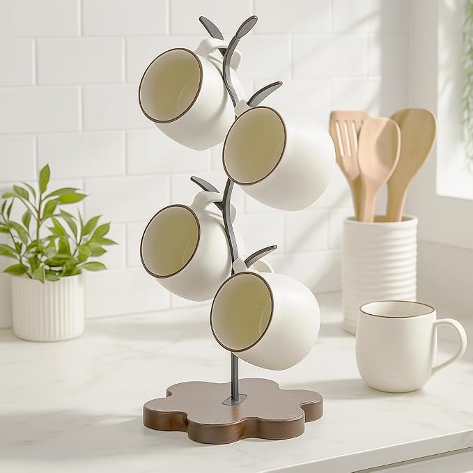 Mug Tree for Coffee Cups – Rustic Mug Holder Stand - Image 2