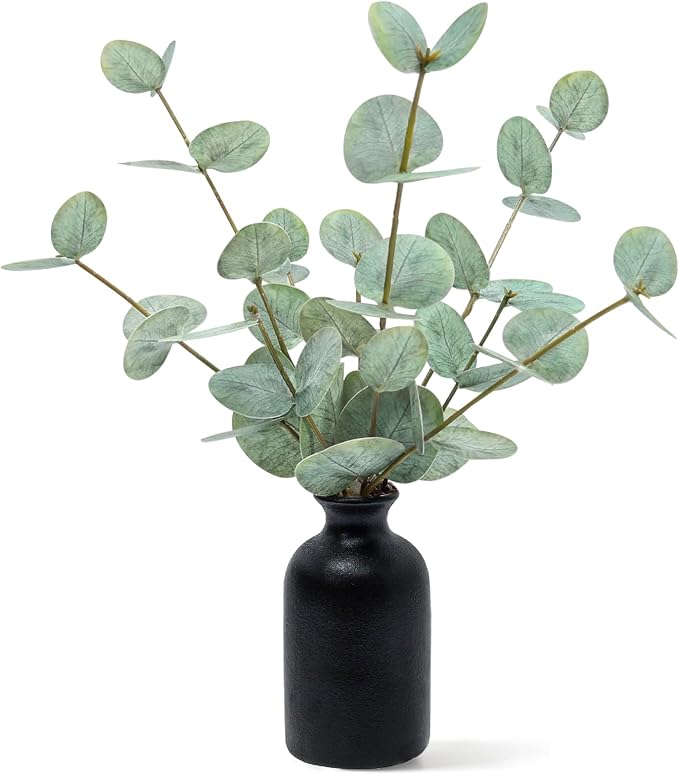 Artificial Eucalyptus Stems in Ceramic Vase by FIACO