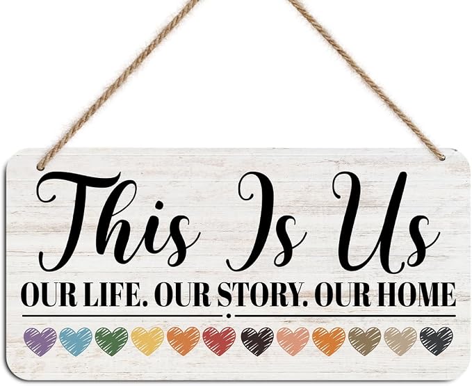 This Is Us Hanging Wooden Wall Sign Decor by Unknown