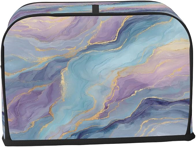 Blue Marble Purple Background Toaster Cover 2 Slice Wide Slot Washable - Image 2