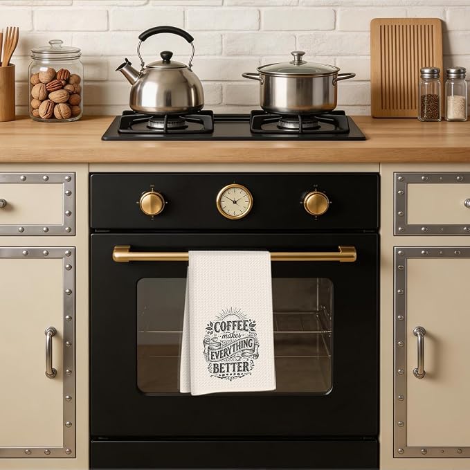 Coffee Makes Everything Better Kitchen Towels, Coffee Lover Gifts Reusable Dish - Image 5