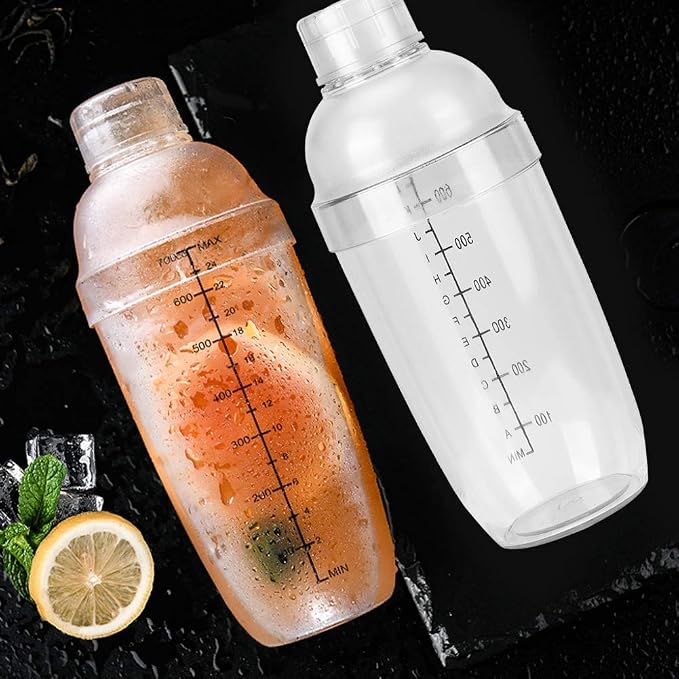 24 Oz Plastic Cocktail Shaker Bottle, Hand Cup Drink Mixer Tea Shaker Clear - Image 3