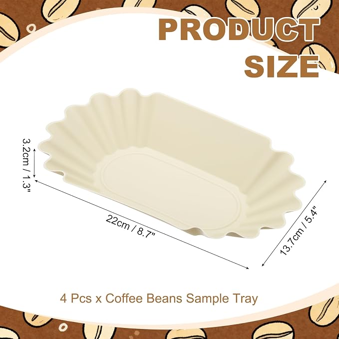 uxcell 4Pcs Coffee Beans Sample Tray, 450g Coffee Beans Display Dish Reusable - Image 2