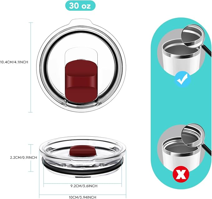 30 oz Tumbler Lid, Replacement Lids Compatible - Image 2