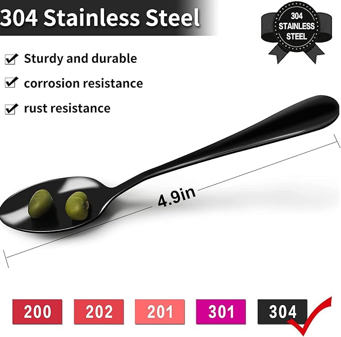 8pcs Demitasse Espresso Spoons, 4.9 Inches Stainless Steel Mini Coffee Spoon - Image 3