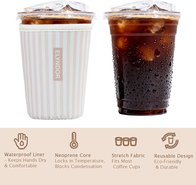 Reusable Insulated Sleeve for Iced Coffee Cup, Beverage Holder for Iced Coffee - Image 6