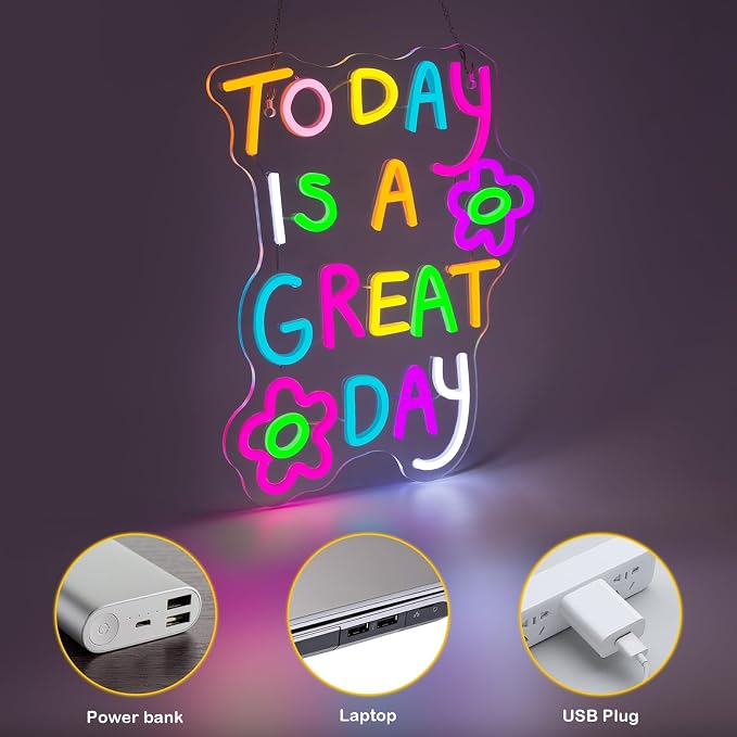 Classroom Neon Lights Today is a Great Day Neon Sign - Image 5