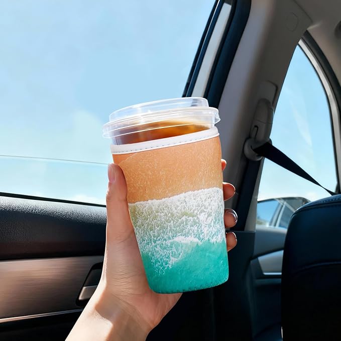 Reusable Insulated Sleeve for Iced Coffee Cup, Beverage Holder for Iced Coffee - Image 3